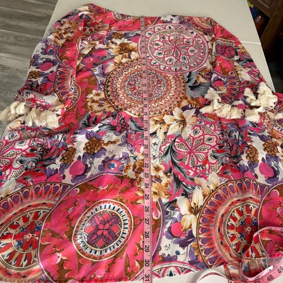 Umgee Kimono Medallion Floral Tassle Coverup Cardigan Colorful Women’s Size 1XL - Picture 10 of 13